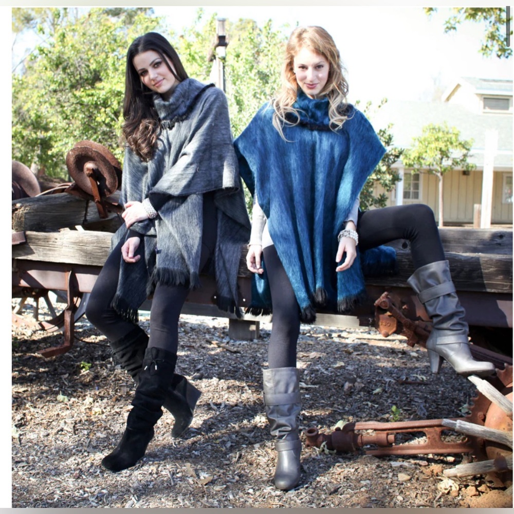 Luxurious Hand-loomed Alpaca Pullover Shawl or Cape